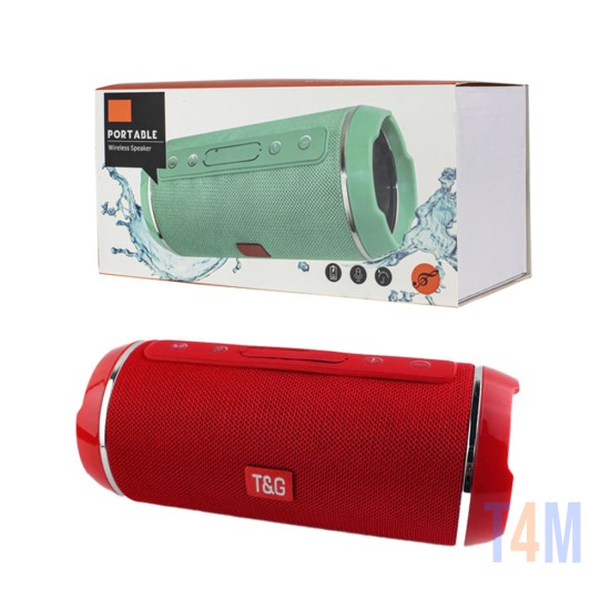 INALÁMBRICO BLUETOOTH T&G TG-116 TARJETA TF/DISCO U/AUXILIAR/RADIO FM 4,2 ALTAVOZ CAJA ROJO